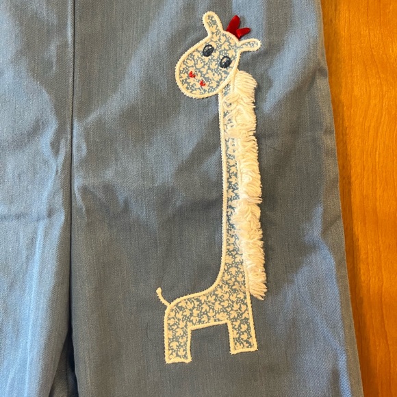 Giraffe Baby Boy Overalls Vintage By Thomas Size 24 Months 24M 2 Years - Picture 3 of 8